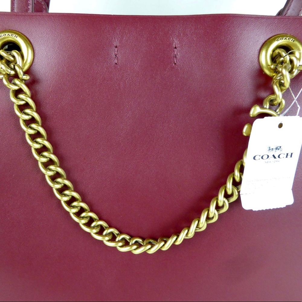 Coach Signature Chain Central Leather Tote Bag NWT - Picture 3 of 10